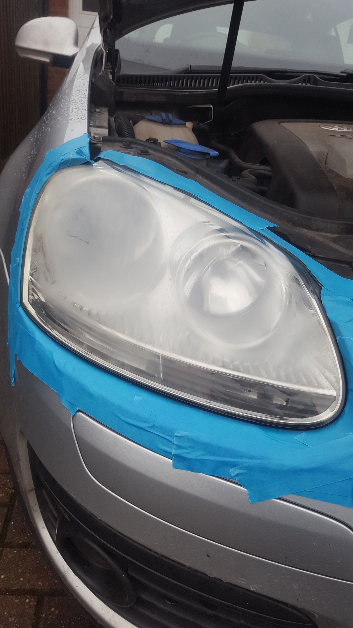 Crystal clear headlight after restoration